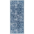 thumbnail image 1 of ReaLife Machine Washable Rug - Stain Resistant, Non-Shed - Eco-Friendly, Padded, Family & Pet Friendly - Made from Premium Recycled Fibers - Vintage Distressed Trellis - Blue - 2'6" x 6', 1 of 7