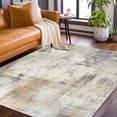 thumbnail image 1 of ReaLife Rugs Machine Washable Area Rug - Living Room Bedroom Bathroom Kitchen Entryway Office - Padded Low Pile Stain Resistant Premium - Modern Abstract Contemporary - Quinn - Beige 6' x 8', 1 of 5