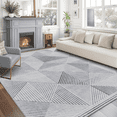 thumbnail image 1 of ReaLife Rugs Machine Washable Area Rug - Living Room Bedroom Bathroom Kitchen Entryway Office - Padded Low Pile Stain Resistant Premium - Modern Geometric Contemporary - Miles - Gray 4' x 6', 1 of 13