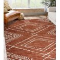 thumbnail image 1 of ReaLife Rugs Machine Washable Area Rug Runner - Living Room Bedroom Bathroom Kitchen Entryway Office - Padded Low Pile Stain Resistant Premium - Moroccan Diamond Tribal - Jax - Orange 3' x 5', 1 of 5