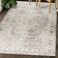 thumbnail image 1 of ReaLife Machine Washable Rug - Stain Resistant, Non-Shed - Eco-Friendly, Padded, Family & Pet Friendly - Made from Premium Recycled Fibers - Vintage Bohemian Medallion Beige Ivory - 6' x 8', 1 of 6