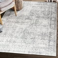 thumbnail image 1 of ReaLife Machine Washable Rug - Stain Resistant, Non-Shed - Eco-Friendly, Padded, Family & Pet Friendly - Made from Premium Recycled Fibers - Vintage Distressed Trellis - Silver Ivory, 5' x 7', 1 of 6