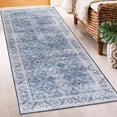 thumbnail image 1 of ReaLife Machine Washable Rug - Stain Resistant, Non-Shed - Eco-Friendly, Padded, Family & Pet Friendly - Made from Premium Recycled Fibers - Zara Distressed Vintage - Denim Ivory - 2'6" x 8', 1 of 5