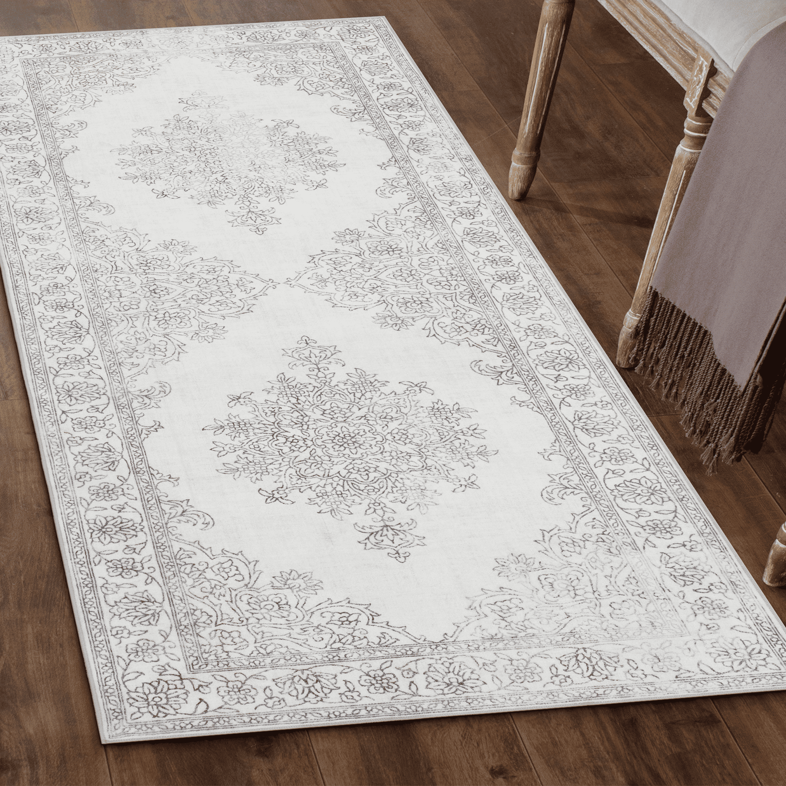 ReaLife Rugs Machine Washable Rug, Ivory, 2'6