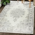 thumbnail image 1 of ReaLife Machine Washable Rug - Stain Resistant, Non-Shed - Eco-Friendly, Padded, Family & Pet Friendly - Premium Recycled Fibers -Distressed Boho Medallion - Ivory, 7'6" x 9'6", 1 of 6