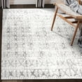 thumbnail image 1 of ReaLife Machine Washable Rug - Stain Resistant, Non-Shed - Eco-Friendly, Padded, Family & Pet Friendly - Premium Recycled Fibers - Luna Distressed Tribal Stripe - Light Gray Ivory, 7'6" x 9'6", 1 of 5