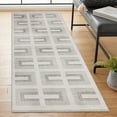 thumbnail image 1 of ReaLife Rugs Machine Washable Area Rug Runner - Living Room Bedroom Bathroom Kitchen Entryway Office - Non-Slip Baking Low Pile Stain Resistant Premium - Modern Geometric - Remi - Beige 2'6" x 8', 1 of 10
