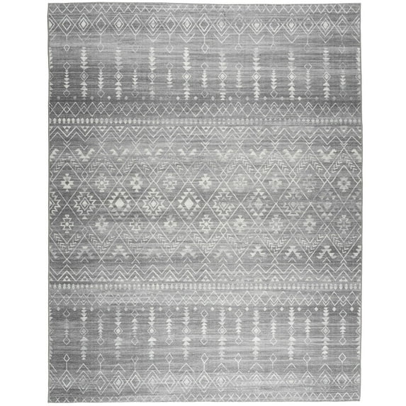 ReaLife Rugs Machine Washable Moroccan Gray Eco-friendly Recycled Fiber Area Runner Rug (4' x 6')