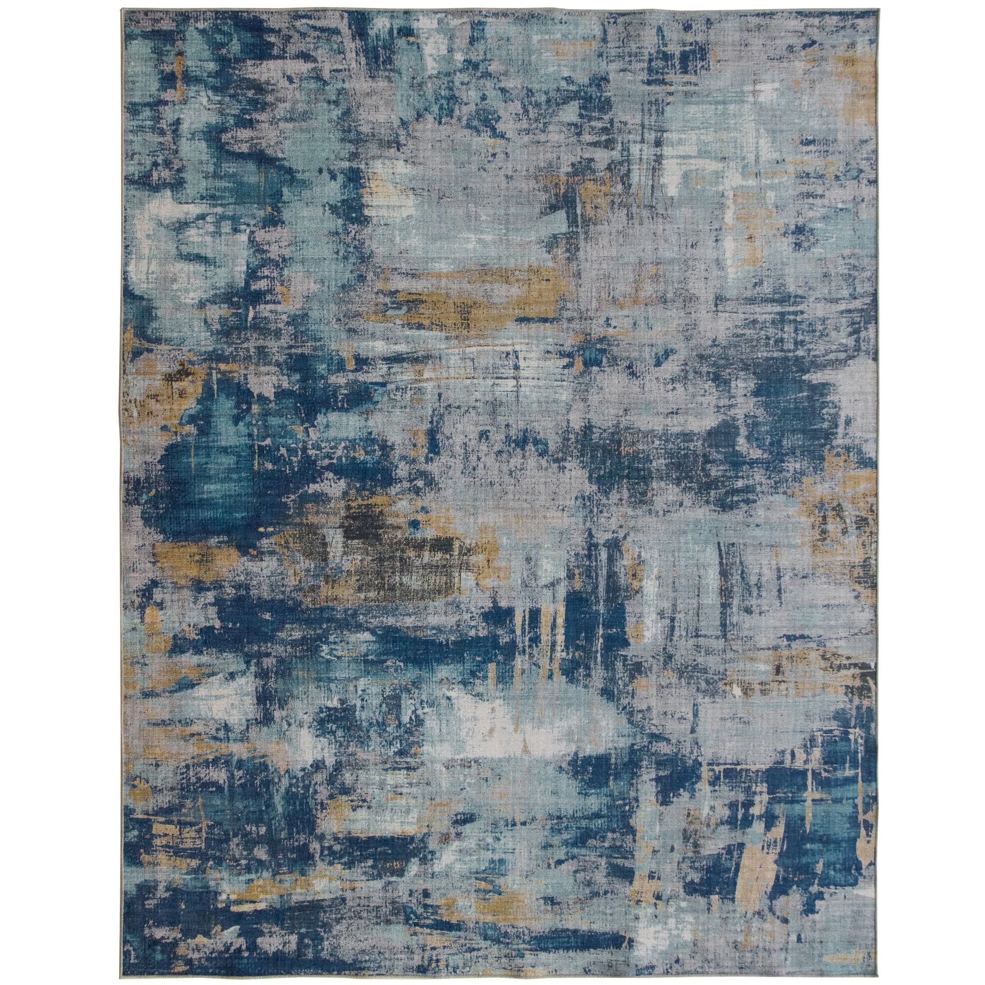 ReaLife Rugs Machine Washable Printed Abstract Modern Blue Eco-friendly ...