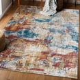 thumbnail image 1 of ReaLife Rugs Machine Washable Area Rug - Living Room Bedroom Bathroom Kitchen Entryway Office - Padded Low Pile Stain Resistant Premium - Modern Abstract Colorful - ASA - Red Blue 5' x 7', 1 of 10