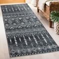thumbnail image 1 of ReaLife Rugs Machine Washable Printed Moroccan Charcoal Eco-friendly Recycled Fiber Area Runner Rug (2'6" x 6'), 1 of 8