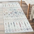thumbnail image 1 of ReaLife Rugs Machine Washable Printed Moroccan Ivory Multi Eco-friendly Recycled Fiber Area Runner Rug (2'6" x 6'), 1 of 10