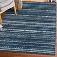thumbnail image 1 of ReaLife Rugs Machine Washable Printed Moroccan Stripe Blue Eco-friendly Recycled Fiber Area Runner Rug (4' x 6'), 1 of 10