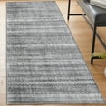 thumbnail image 1 of ReaLife Rugs Machine Washable Printed Moroccan Stripe Gray Eco-friendly Recycled Fiber Area Runner Rug (2'6" x 6'), 1 of 10