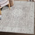 thumbnail image 1 of ReaLife Rugs Machine Washable Printed Persian Distressed Medallion Beige Eco-friendly Recycled Fiber Area Runner Rug (5' x 7'), 1 of 10