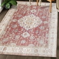 thumbnail image 1 of ReaLife Rugs Machine Washable Printed Persian Distressed Medallion Clay Eco-friendly Recycled Fiber Area Runner Rug (5' x 7'), 1 of 10