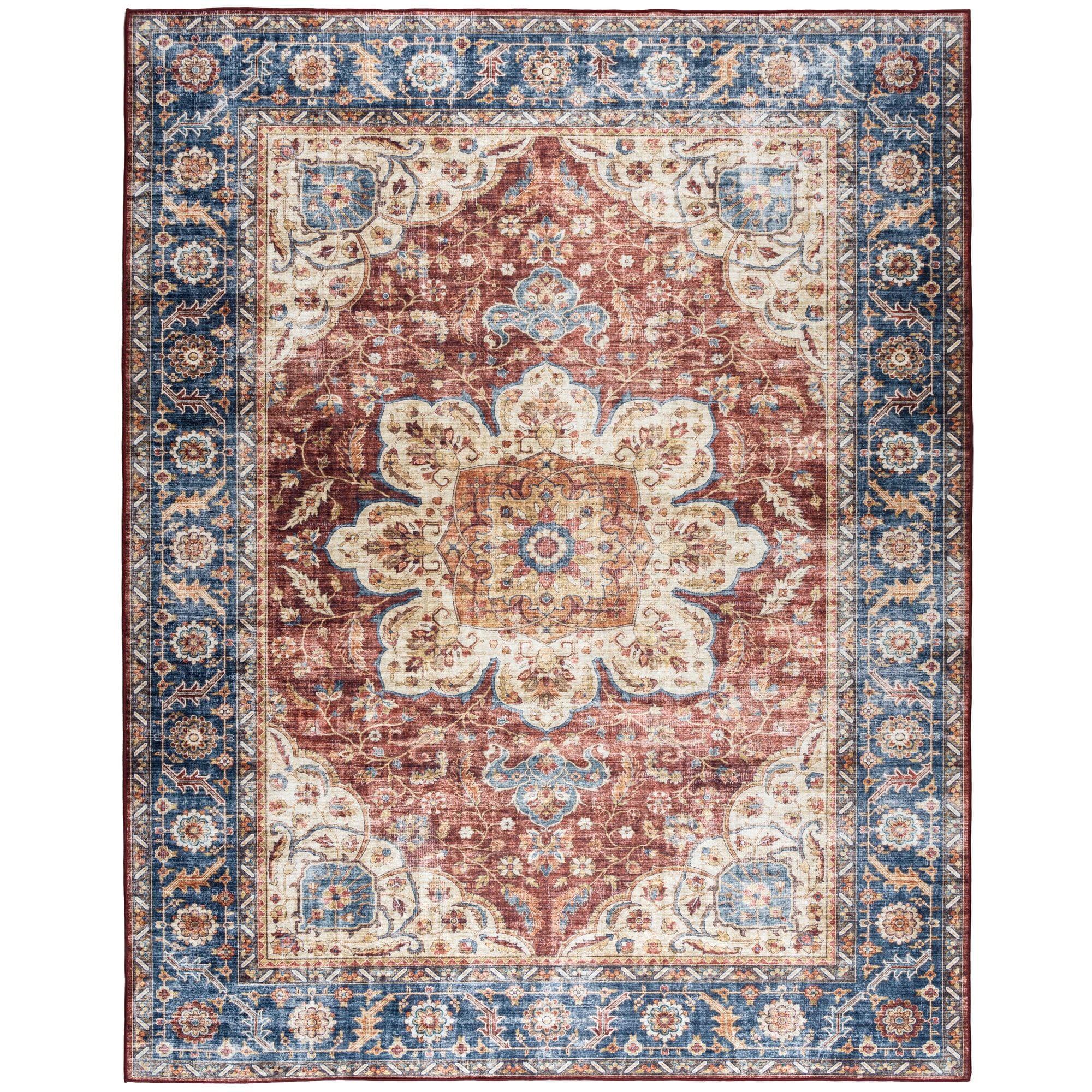 ReaLife Rugs Machine Washable Printed Vintage Bohemian Medallion ...