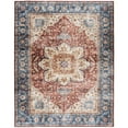 thumbnail image 1 of ReaLife Rugs Machine Washable Printed Vintage Bohemian Medallion - Brick Red, Beige, Blue Eco-friendly Recycled Fiber Area Runner Rug (7'6" x 9'6"), 1 of 1