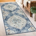 thumbnail image 1 of ReaLife Rugs Machine Washable Printed Vintage Distressed Bohemian Blue Eco-friendly Recycled Fiber Area Runner Rug (2'6" x 6'), 1 of 10