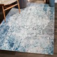 thumbnail image 1 of ReaLife Rugs Machine Washable Printed Vintage Distressed Floral Gray Eco-friendly Recycled Fiber Area Runner Rug (7'6" x 9'6"), 1 of 10