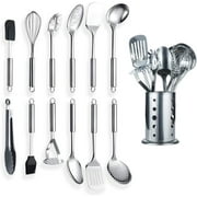 ReaNea Cooking Utensils Set 13 Piece Stainless Steel Kitchen Utensils Set with Utensil Holder, Kitchen Tools Set with Caddy
