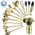thumbnail image 1 of ReaNea 13 Pieces Gold Cooking Utensils Set, Stainless Steel Kitchen Utensils Set with Utensil Holder, 1 of 7