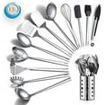 thumbnail image 1 of ReaNea 13 Pieces Shiny Stainless Steel Kitchen Utensils Set with Utensil Holder, 1 of 7
