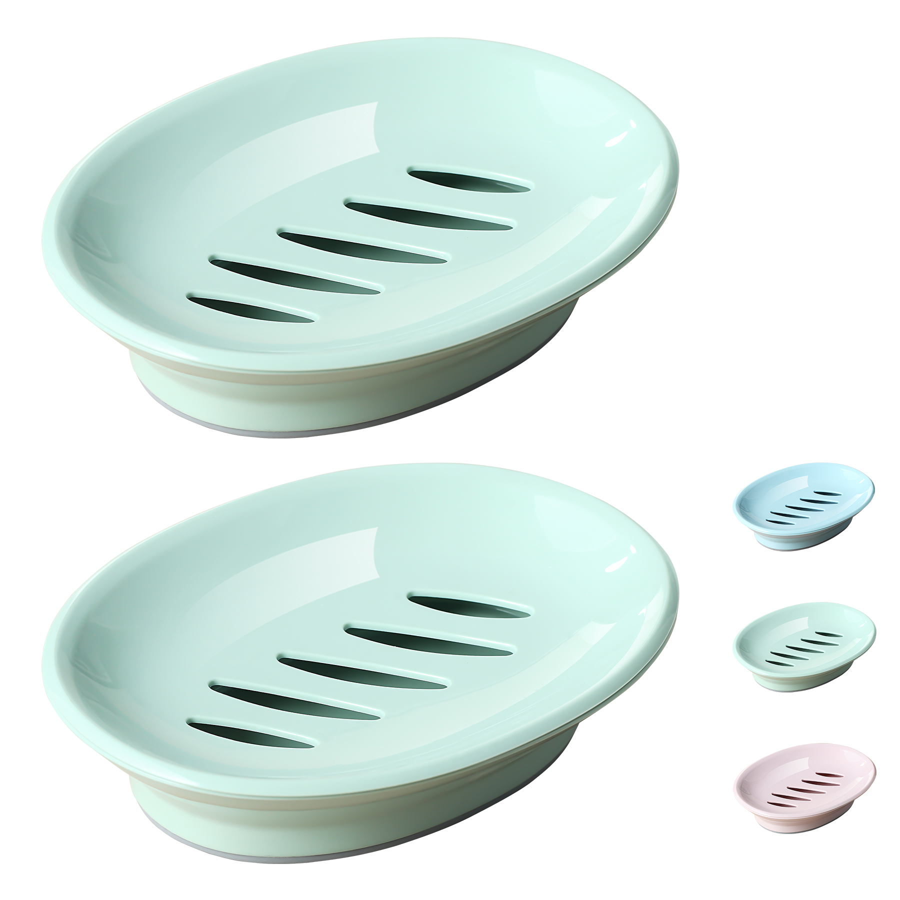Fufafayo Savings Shower Soap Dish, Double Compartment Soap Dish With