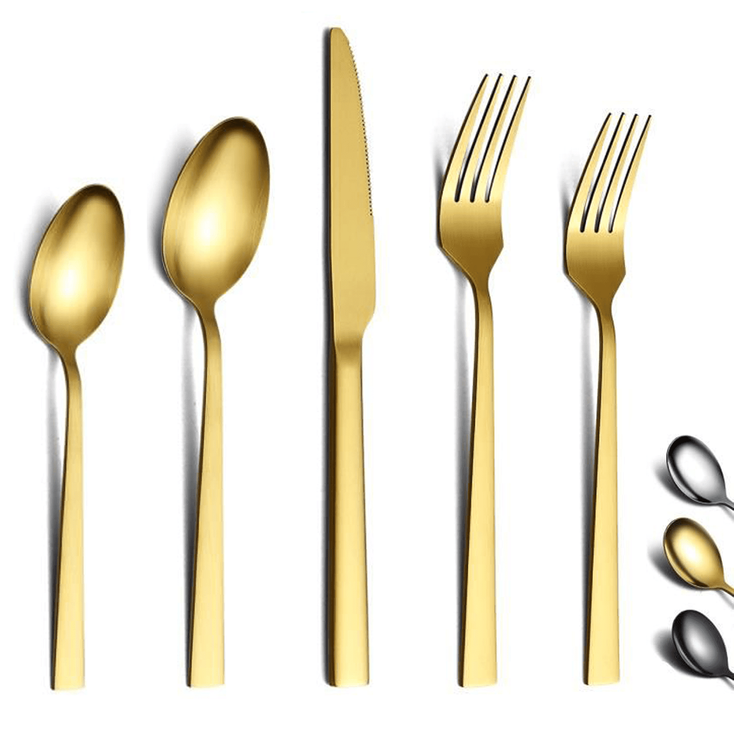 ReaNea 20 Piece Gold Silverware Set Stainless Steel Matte Finish