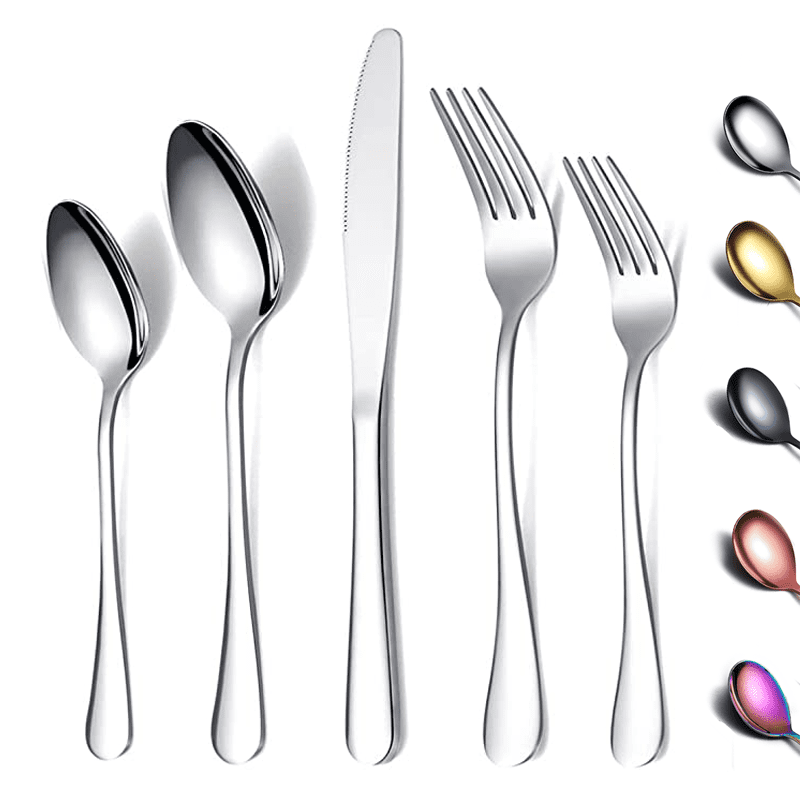 ReaNea 20 Pieces Silverware Set Stainless Steel Flatware Set, Spoons and Forks Cutlery Set Service for 4 - Walmart.com