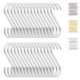 thumbnail image 1 of ReaNea 30 Pcs Heavy Duty S Hooks for Hanging, Hooks for Kitchen Utensils, Bathroom,Garden (Silver), 1 of 7