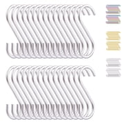ReaNea 30 Pcs Heavy Duty S Hooks for Hanging, Hooks for Kitchen Utensils, Bathroom,Garden Silver