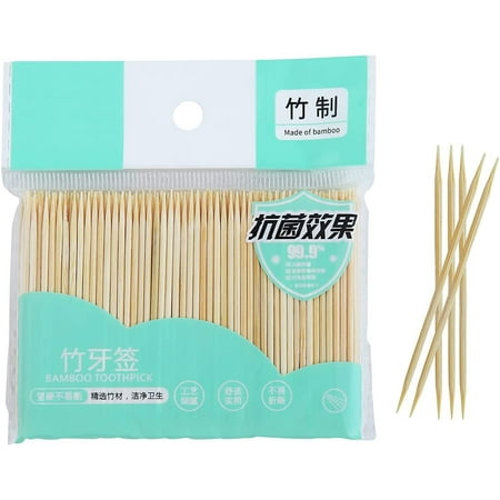 ReaNea 300 Bamboo Toothpicks, Sturdy Natural Toothpick, Used for Party, Appetizer, Barbecue, Fruit, Teeth Cleaning