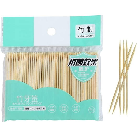 ReaNea 300 Bamboo Toothpicks, Sturdy Natural Toothpick, Used for Party, Appetizer, Barbecue, Fruit, Teeth Cleaning