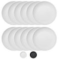 thumbnail image 1 of ReaNea 9" White Plastic Plates 12 Pieces, Unbreakable and Reusable Large Deep Dinner Plates, Light Weight Easy to Carry for Camping,Travel, Pinic, 1 of 7