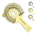 thumbnail image 1 of ReaNea Bar Cocktail Strainer, Stainless Steel Drink Strainer, Bar Tools, Gold, 1 of 9
