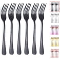thumbnail image 1 of ReaNea Black Dinner Forks 6 Pieces Stainless Steel 8.17" Wedding Forks Silverware Set, 1 of 8