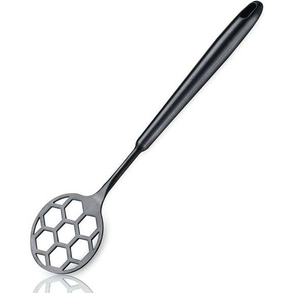ReaNea Black Dough Whisk, Sturdy Football Shape Stainless Steel Flat Whisks for Cooking and Baking, Easy To Clean