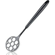ReaNea Black Dough Whisk, Sturdy Football Shape Stainless Steel Flat Whisks for Cooking and Baking, Easy To Clean