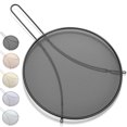 thumbnail image 1 of ReaNea Black Fine Mesh Splatter Screen, Stainless Steel Grease Splatter Guard for Frying Pan with Resting Feet for Cooking, 1 of 7