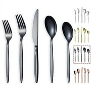 ReaNea Black Silverware Set 20 Pieces, Flatware Set, Cutlery Set Service For 4