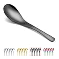 thumbnail image 1 of ReaNea Black Soup Spoons 6 Pieces, Stainless Steel Asian Soup Spoon Set, 1 of 9