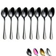 thumbnail image 1 of ReaNea Black Teaspoons 6.5" Set of 8 Stainless Steel Small Dessert Tea Spoons Silverware Set Teaspoon, 1 of 7