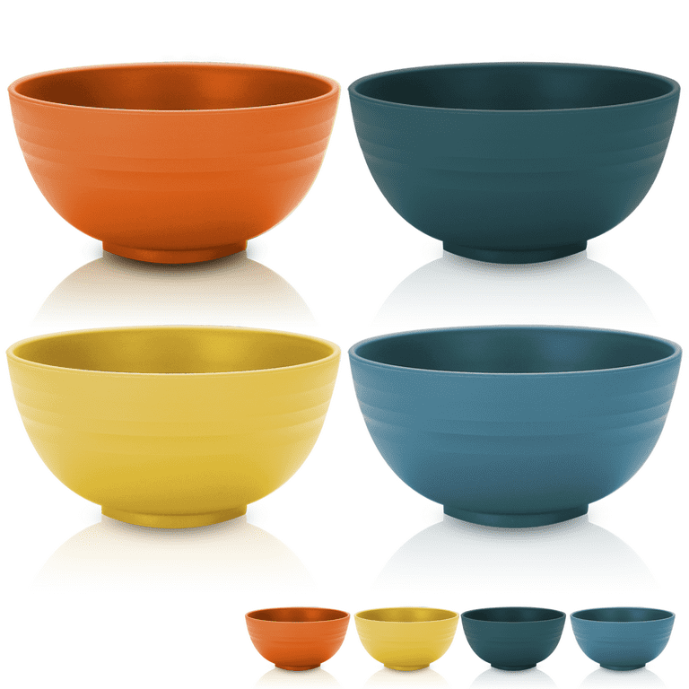 Reanea Cereal Bowls 8 Pieces, Unbreakable and Reusable Light Weight Bowl for Rice Noodle Soup Snack Salad Fruit BPA Free, Size: 6.14x6.14x8.46, Green