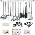 thumbnail image 1 of ReaNea Cooking Utensils Set Stainless Steel 37 Pieces Kitchen Utensils Set Kitchen Tool Gadgets with Hooks for Hanging, 1 of 7