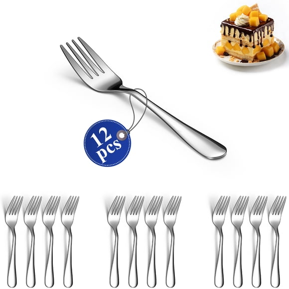 ReaNea Dessert Forks Set of 12, 5.62" Stainless Steel Pastry Fork for Cocktail, Dessert, Fruit, Cake, Cheese, Appetizer