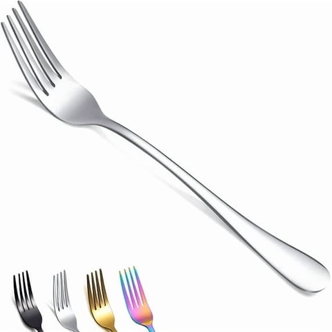 ReaNea Dinner Forks, 12-Piece Set, Stainless Steel, 8.17 inches, Silver Cutlery Fork Set
