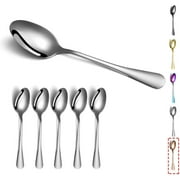 ReaNea Dinner Spoons 6 Pieces Stainless Steel Table Soup Spoons, Dessert Spoons Sliverware Set