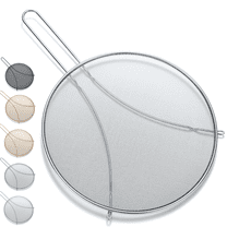ReaNea Fine Mesh Splatter Screen, Stainless Steel Grease Splatter Guard for Frying Pan with Resting Feet for Cooking