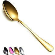 ReaNea Gold Dinner Spoons 12 Pieces Stainless Steel Table Soup Dessert Spoons Sliverware Set